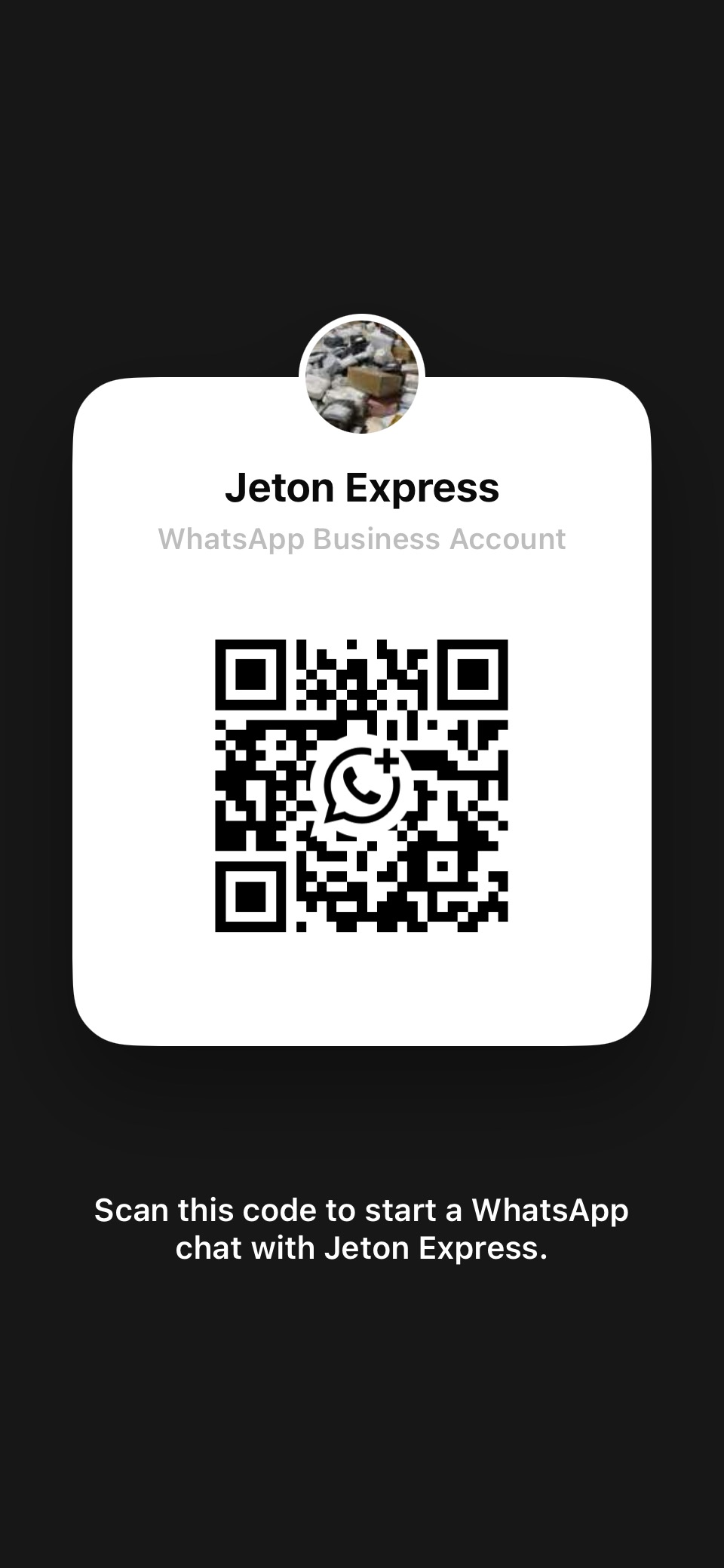 Jeton Express WhatsApp Business QR code